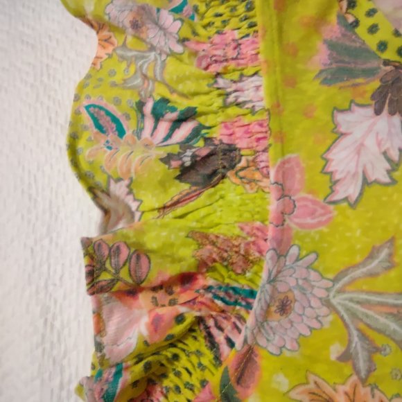 LOFT floral ruffle spring summer knit top size medium - Picture 6 of 7